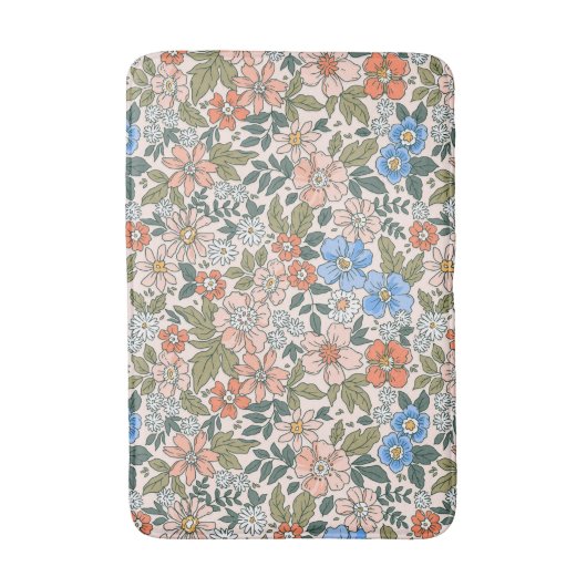 Coral Garden Blume Muster Badematte (Vorderseite Vertikal)