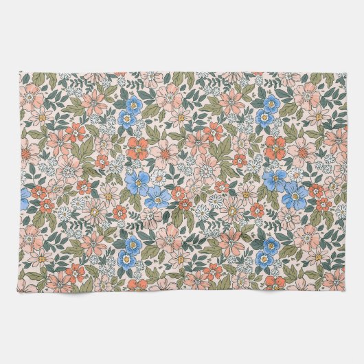 Coral Garden Blume Muster Geschirrtuch (Horizontal)