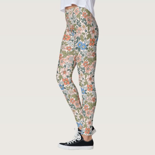 Coral Garden Blume Muster Leggings (Links)