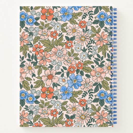 Coral Garden Blume Muster Notizblock (Rückseite)