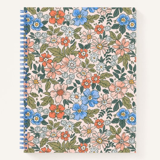 Coral Garden Blume Muster Notizblock (Vorderseite)