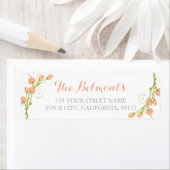 Coral Garden Rose - Rücksendeadressen-Aufkleber (Insitu)