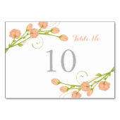 Coral Garden Rose - Tischnummer Card (Vorderseite)