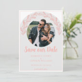 Coral Garland Foto Save the Date (Stehend Vorderseite)