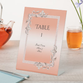 Coral Gem & Glitzer 35. Hochzeit Jahrestag Sockelschild