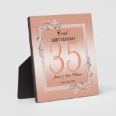 Coral Gem & Glitzer 35. Hochzeitstag Fotoplatte (Vorderseite)