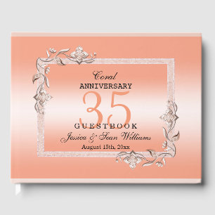 Coral Gem & Glitzer 35. Hochzeitstag Gästebuch
