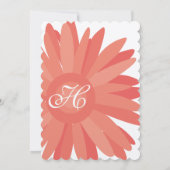 Coral Gerber Daisy Wedding Einladung (Rückseite)
