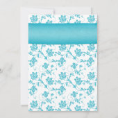 Coral Gerbera Daisy Aqua Floral Wedding Einladung (Rückseite)