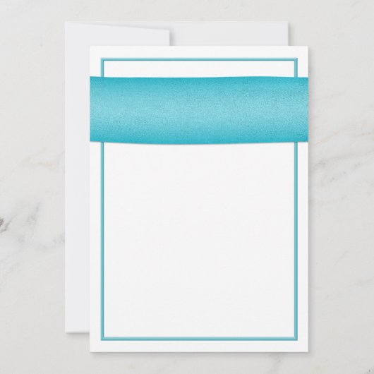 Coral Gerbera Daisy Aqua Ribbon Junggeselinnen-Abs Einladung (Rückseite)