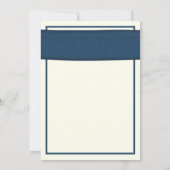 Coral Gerbera Navy Ribbon Wedding Einladung (Rückseite)