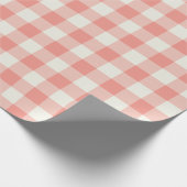 Coral Gingham - Geschenkpapier (Ecke)