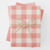 Coral Gingham Geschenkpapier Set (Beispiel)