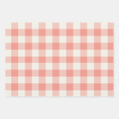 Coral Gingham Geschenkpapier Set (Vorderseite)
