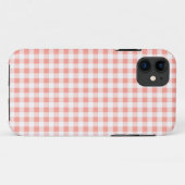 Coral Gingham Karo iPhone Case (Rückseite (Horizontal))
