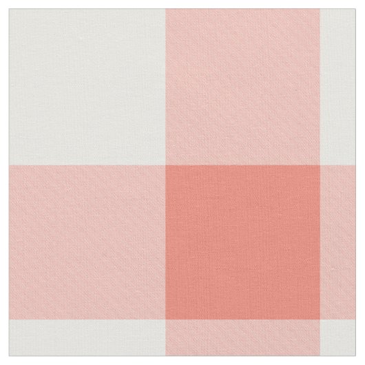 Coral Gingham Pattern Fabric Stoff (Nahaufnahme)
