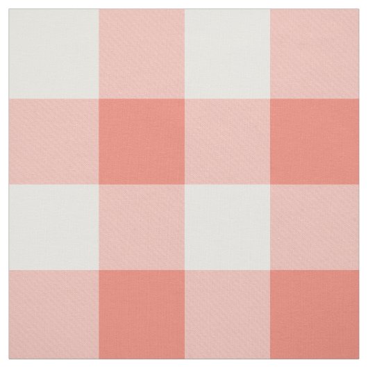 Coral Gingham Pattern Fabric Stoff (Muster)