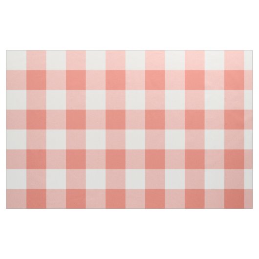 Coral Gingham Pattern Fabric Stoff (Fat Quarter (45,7 x 55,9 cm))