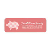 Coral Gingham Piggie Address Labels (Vorne)