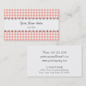 Coral Gingham Stripe Visitenkarte (Vorne/Hinten)