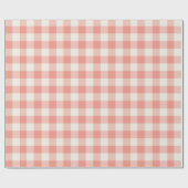 Coral Gingham - Wrapping Paper Geschenkpapier (Flach)