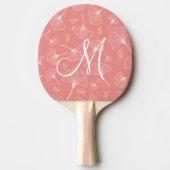 Coral Ginkgo Monogram Ping Pong Paddles Tischtennis Schläger (Vorderseite)