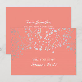 Coral Gipskraut Hochzeitsblume Mädchen Einladung