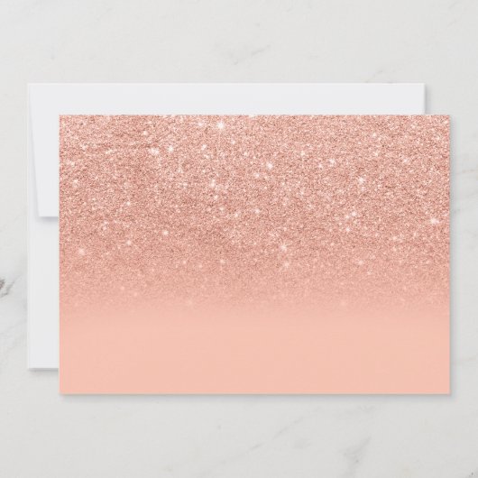 Coral Glitzer Blumenwasser-Farbbrief Babydusche Einladung (Rückseite)