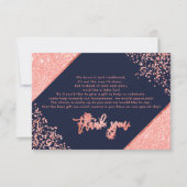 Coral Glitzer Konfetti Marine Blue Hochzeit vielen Einladung (Vorderseite)