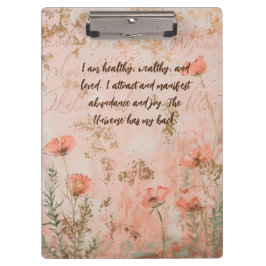 Coral Gold Floral Design Zwischenablage Klemmbrett