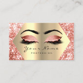Coral Gold Glitzer Makeup Artist Lashes Visitenkarte (Vorderseite)