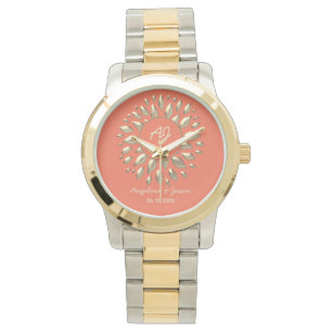 Coral Gold Hochzeitsgeschenk Armbanduhr