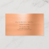 Coral Gold Lachs Blume Botanische Metallic MInima Visitenkarte (Rückseite)