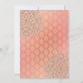 Coral Gold Lavender marokkanisches arabisches Brau Einladung (Rückseite)