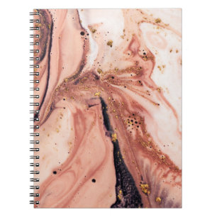 Coral Gold Marbling: Natürliches Muster Notizblock