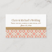 Coral Gold marokkanische Hochzeitsstätte Platzkarte (Rückseite)