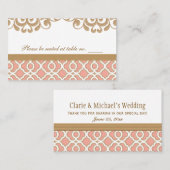 Coral Gold marokkanische Hochzeitsstätte Platzkarte (Vorne/Hinten)