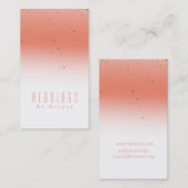 Coral & Gold Orange Modern Glam Chic Glamour Visitenkarte (Vorne/Hinten)