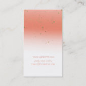 Coral & Gold Orange Modern Glam Chic Glamour Visitenkarte (Rückseite)