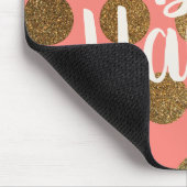 Coral Gold Polka Dots White sind glücklich Mousepad (Ecke)