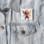 Coral Gold Süßer Tanzender Roboter Pixie Button (Beispiel)