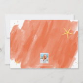 Coral & Gold Tropical Watercolor Weihnachtskarte (Rückseite)