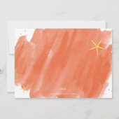 Coral & Gold Tropical Watercolor Weihnachtskarte (Rückseite)
