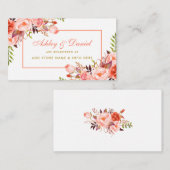 Coral Gold Wedding Registrierungskarte Begleitkarte (Vorne/Hinten)