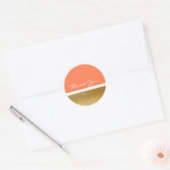 Coral & Gold White Modern Elegante Chic Sticker (Umschlag)