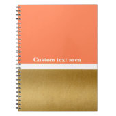 Coral & Gold & White Modern Glam Journal-Notebook Notizblock (Vorderseite)