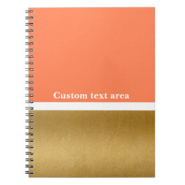 Coral & Gold & White Modern Glam Journal-Notebook Notizblock