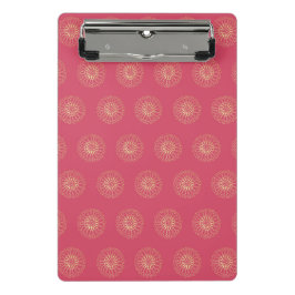 Coral | Golden Zinnia Flower Medallions Mini Klemmbrett