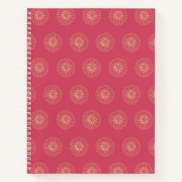 Coral | Golden Zinnia Flower Medallions Notizblock