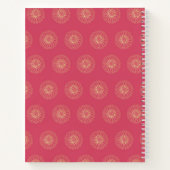 Coral | Golden Zinnia Flower Medallions Notizblock (Rückseite)